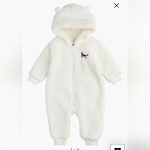 NEW PETIT LEM Holiday kids Baby Sherpa fuzzy Husky Pup Romper